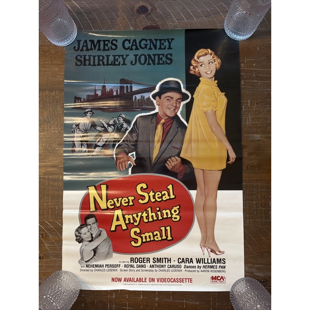 Original Vintage Never Steal Anything Small Movie Poster James Cagney 24"x16.5"